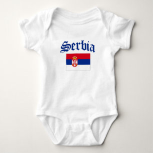 Serbien-Flagge Baby Strampler
