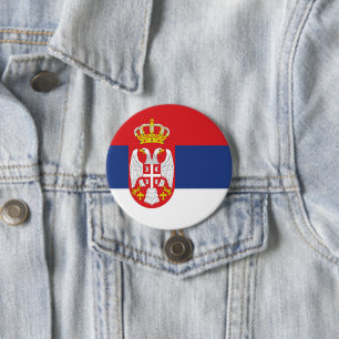 Serbien-Flagge Button