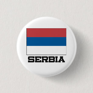 Serbien-Flagge Button