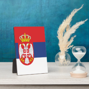 Serbien-Flagge Fotoplatte