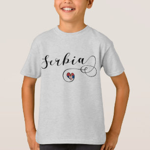 Serbien-Flagge Herz, Republika Srbija T-Shirt