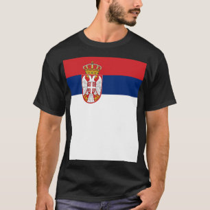 Serbien-Flagge Minimalistisch T-Shirt