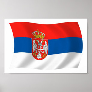 Serbien Flagge Poster Druck