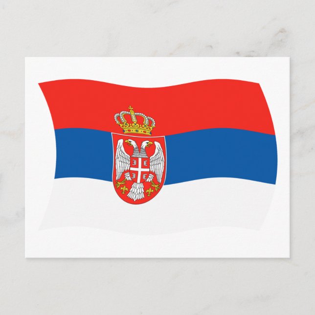 Serbien Flagge Postkarte (Vorderseite)