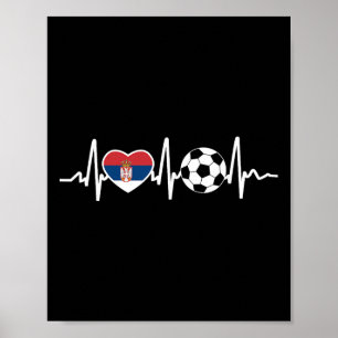 Serbien Flagge Shirt Fußball serbischer Fan Männer Poster