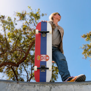 Serbien-Flagge Skateboard
