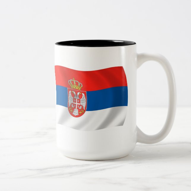 Serbien Flagge Tasse (Rechts)