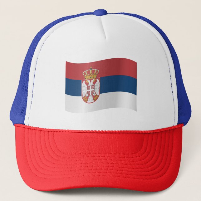 Serbien-Flagge Truckerkappe (Vorderseite)