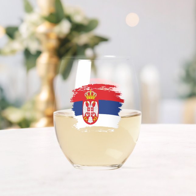 Serbien-Flagge Weinglas Ohne Stiel (Insitu (Hochzeit))