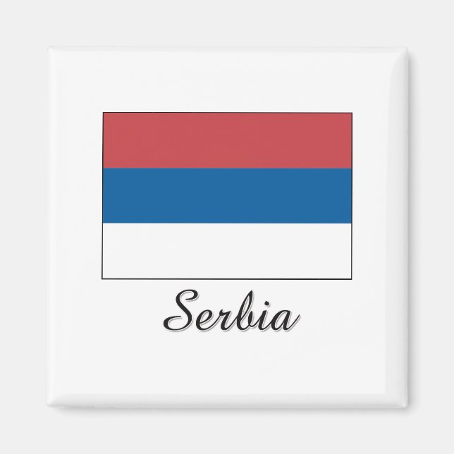 Serbien-Flaggen-Design Magnet (Vorne)