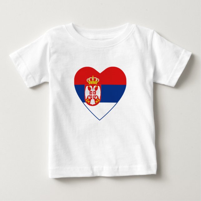Serbien-Flaggen-Herz-T - Shirt (Vorderseite)