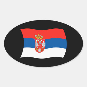 Serbien-Flaggenaufkleber Ovaler Aufkleber