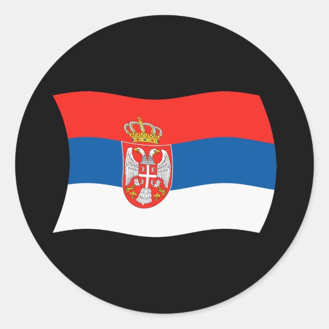 Serbien-Flaggenaufkleber Runder Aufkleber (Vorderseite)