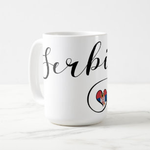 Serbien Flaggenherz, Republika Srbija Kaffeetasse