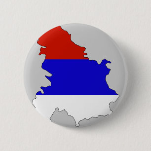 Serbien-Flaggenkarte Button
