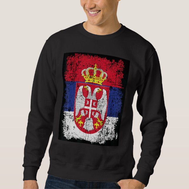 Serbien Flaggenstaat Serbiens Flaggenflagge des Wa Sweatshirt (Vorderseite)