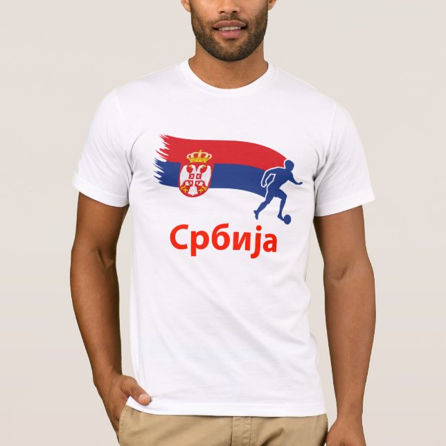 Serbien-Fußball-Flagge T-Shirt (Vorderseite)