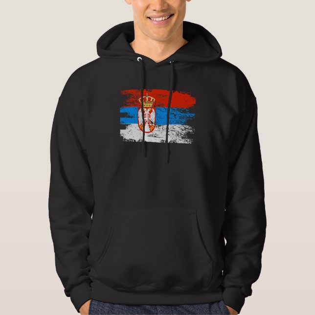 Serbien-Geschenk-Land-Flaggen-patriotisches Hoodie (Vorderseite)
