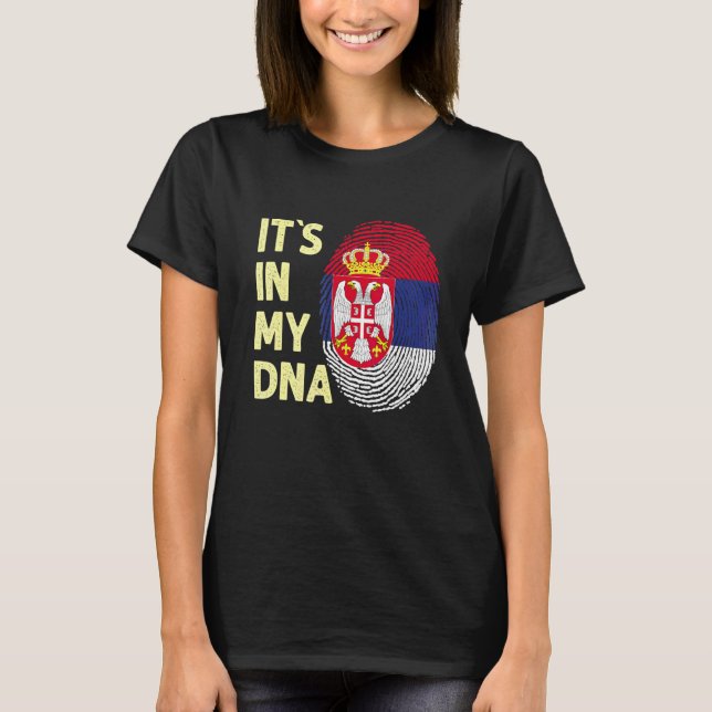 Serbien in meinem DNA-serbischen Flaggenteam serb  T-Shirt (Vorderseite)