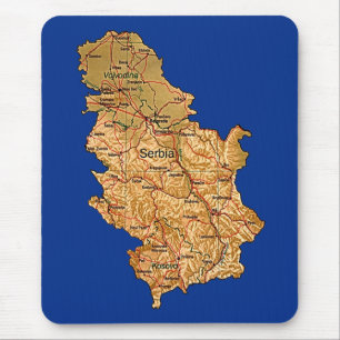 Serbien-Karte Mousepad