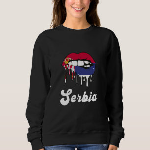 Serbien Melting Lips Proud serbische Flagge Srbija Sweatshirt