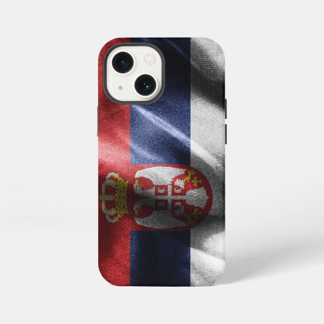 Serbien Seidenflagge iPhone Hülle (Rückseite)