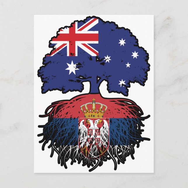 Serbien Serbische Australische Australien Tree Roo Postkarte (Vorderseite)