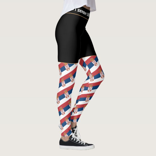 Serbien & serbische Flaggenmode / Sportfan Leggings (Rechts)