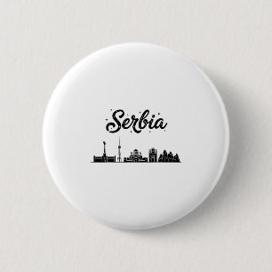 Serbien Skyline Reise Urlaub Outfits Button