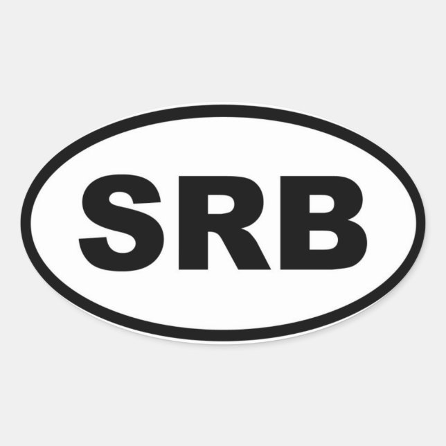 Serbien SRB European Ovaler Aufkleber (Vorderseite)