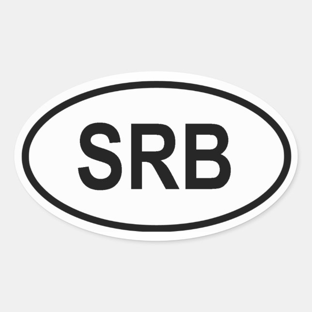 Serbien "SRB" Ovaler Aufkleber (Vorderseite)
