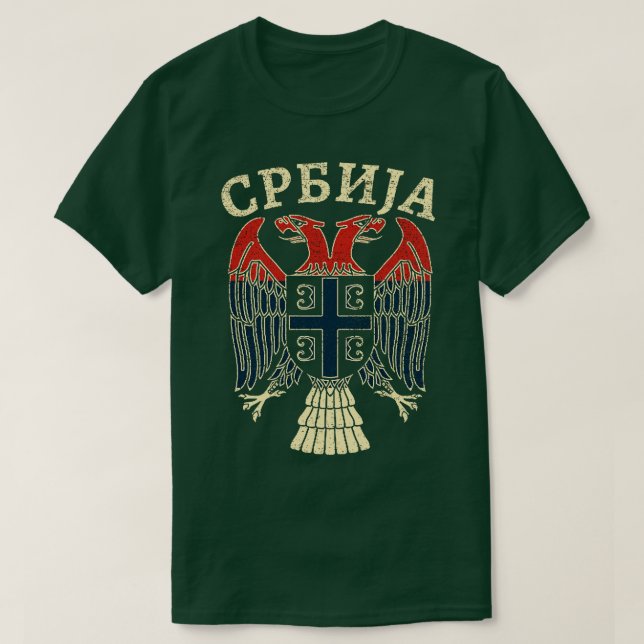 Serbien Srbija Serbischer Adler T-Shirt (Design vorne)