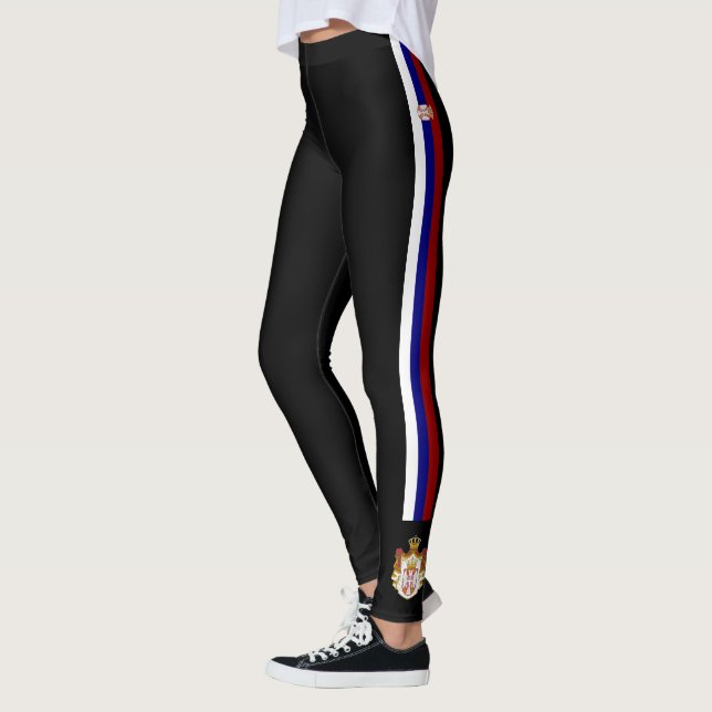 Serbien stripes Flagge Leggings (Links)