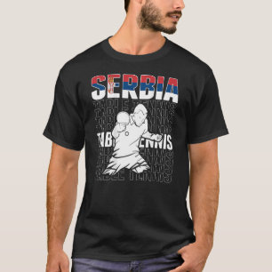Serbien Tischtennis unterstützen serbische Ping Po T-Shirt