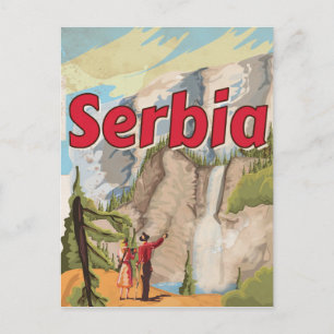 Serbien Vintage-Reiseposter Postkarte