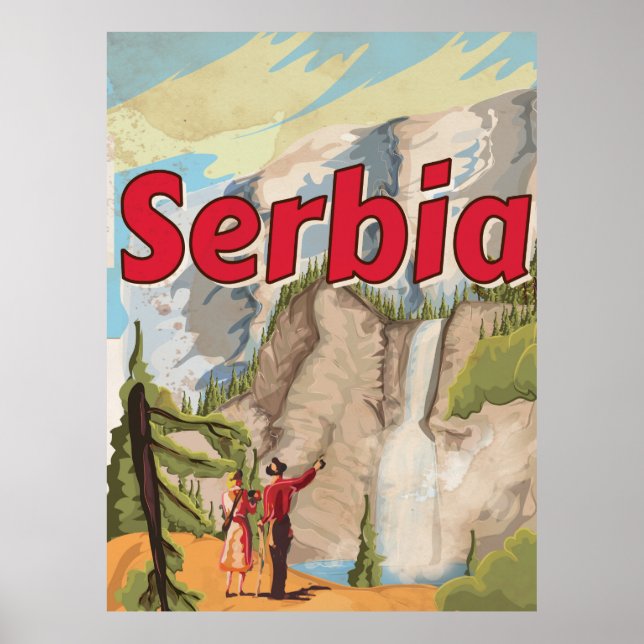 Serbien Vintage Travel Poster (Vorne)