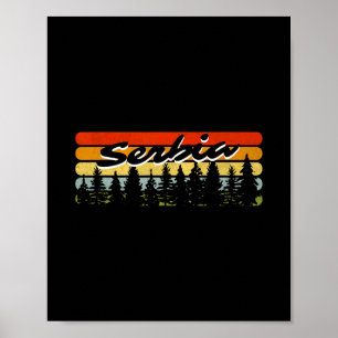 Serbien Wald Sonnenuntergang Bäume Ferienhaus Urla Poster