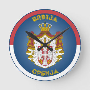 Serbien Wappen Kreisform Runde Wanduhr