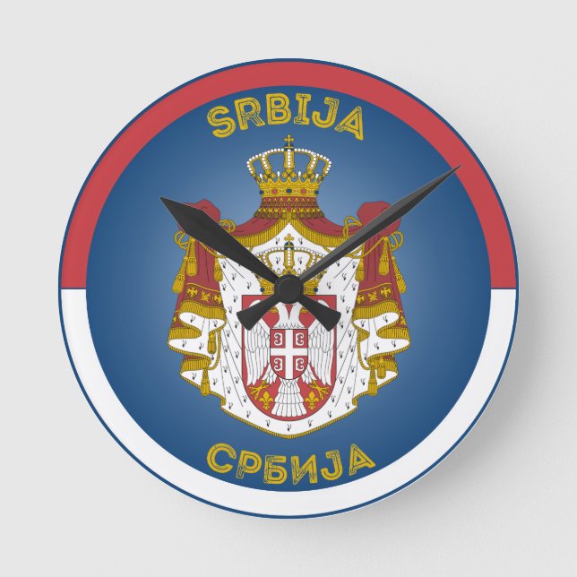 Serbien Wappen Kreisform  Runde Wanduhr (Vorderseite)