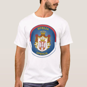 Serbien Wappen Kreisform T-Shirt