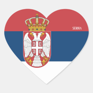 Serbienflagge Splendid Patriotic Herz-Aufkleber