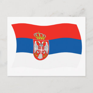 Serbiens Flag Postkarte