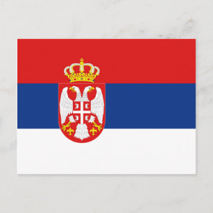 Serbiens Flag Postkarte