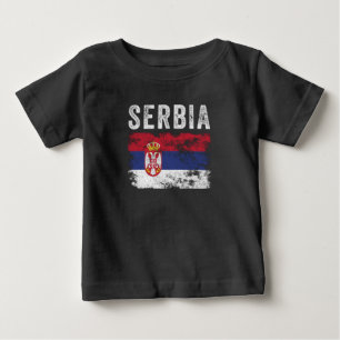 Serbiens Flagge erschüttert - serbische Flagge Baby T-shirt