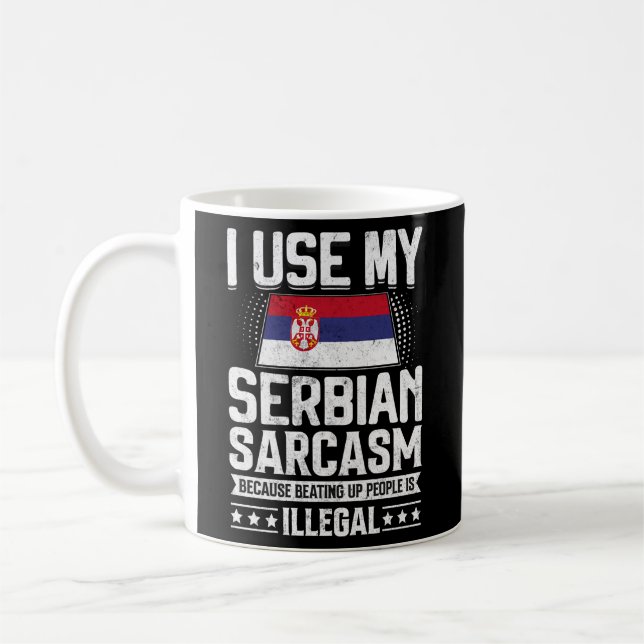 Serbiens Flagge Kaffeetasse (Links)
