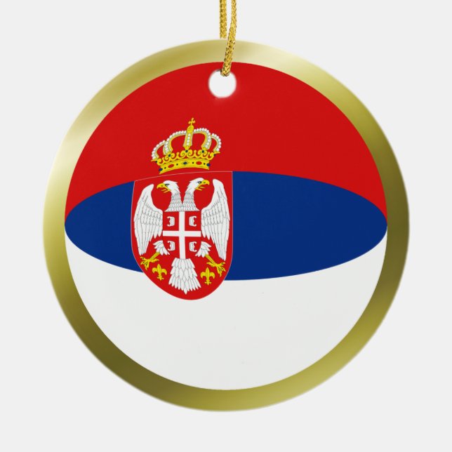 Serbiens Flaggenverzierung Keramikornament (Vorne)