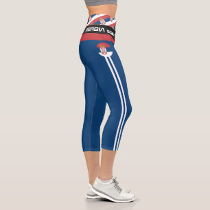 Serbiens und serbische Flaggenmode, Fitness, Sport Capri Leggings