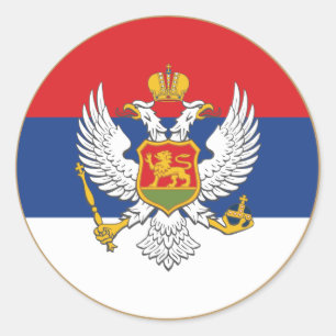 Serbisch-Montenegro-Rundsticker Runder Aufkleber