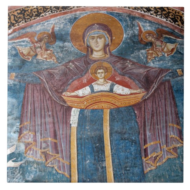 serbisch-orthodoxe Kirche und UNESCO-Standort, Fliese (Vorderseite)