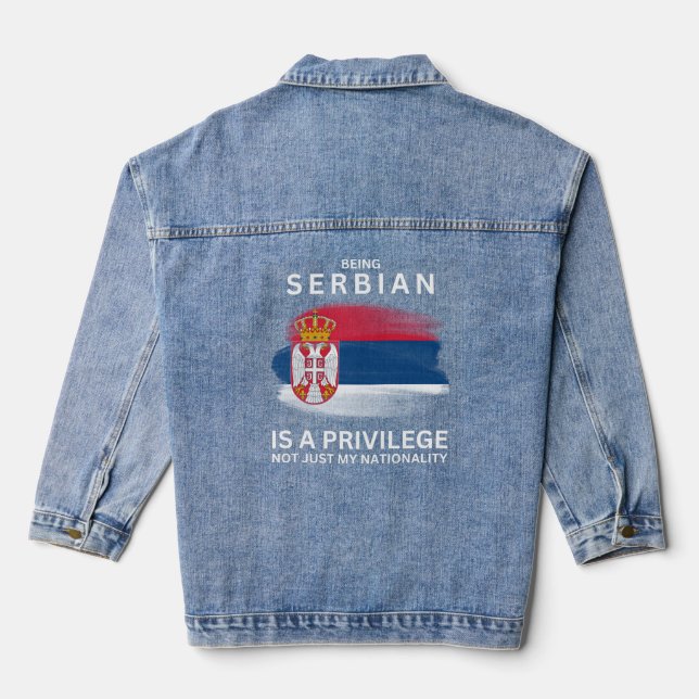 Serbisch zu sein ist ein Privileg Jeansjacke (Rückseite)